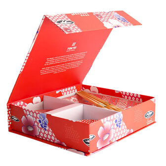 Tokyo Design Studio &ndash; Kawaii &ndash; Flower &ndash; Rood &ndash; Sushi Set &ndash; 6-delig &ndash; 2 Persoons