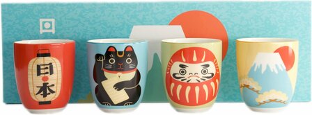 Tokyo Design Studio &ndash; Kawaii &ndash; Koppenset &ndash; 4 Stuks &ndash; 170ml