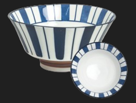 KOMMEN BLAUW PATROON STREPEN, O/18CM|H9CM