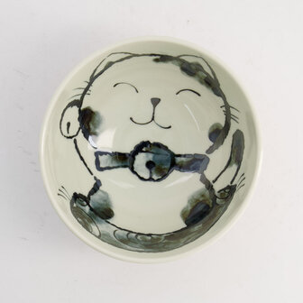 TOKYO DESIGN STUDIO - Kawaii Rice Bowl Cat Neko 15.9x8.5cm 600ml Blue 5/60