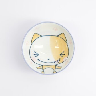 TOKYO DESIGN STUDIO - Kawaii Rice Bowl Blue Cat Neko 10.5x5.4cmh 200ml MT-7012/C 10/120