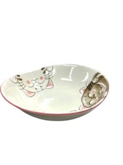 EDO JAPAN - Japanse matchakom 3 katten roze 17 x 15 cm | H5 cm
