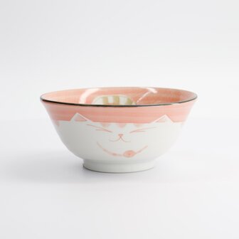TOKYO DESIGN STUDIO - Kawaii Cat Neko Tayo Bowl 15x7cm 500ml Pink KY56/79 6/48