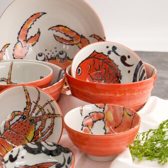TOKYO DESIGN STUDIO - Seafood Bowl 15.8x8.1cm 950ml Snapper Red LB567/T 4/32