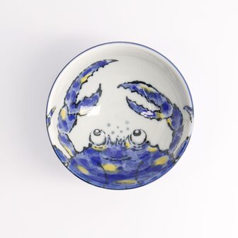 TOKYO DESIGN STUDIO - Seafood Rice Bowl 11.2x6.2cm 300ml Crab Blue LB54/KB 6/96