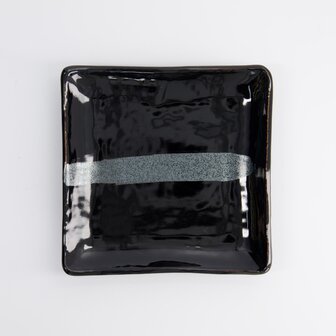 Black Silver Brush Plate 18x18cm Black/Silver OR27/B 3/36