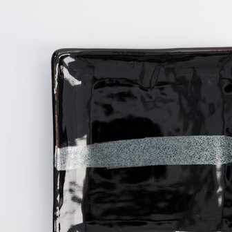 Black Silver Brush Plate 18x18cm Black/Silver OR27/B 3/36