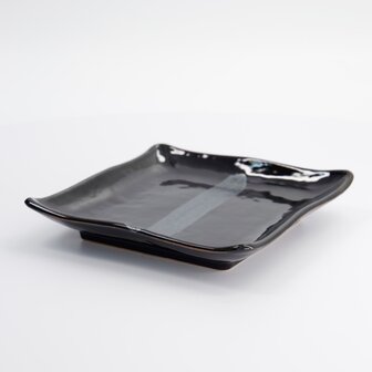 Black Silver Brush Plate 18x18cm Black/Silver OR27/B 3/36