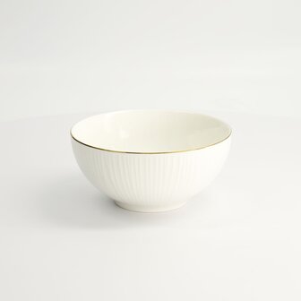 TOKYO DESIGN STUDIO - Nippon White Gold Rim Bowl 15x7cm 550ml Lines 6/36