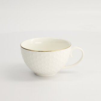 TOKYO DESIGN STUDIO - Nippon White Gold Rim Round Cup Star 250ml 10x6.2cm 16955 6/36