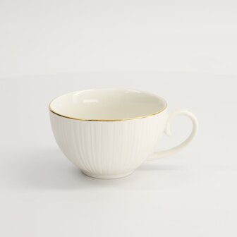 TOKYO DESIGN STUDIO - Nippon White Gold Rim Round Cup Lines 250ml 10x6.2cm 16924 6/36