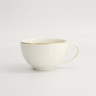 TOKYO DESIGN STUDIO - Nippon White Gold Rim Round Cup Lines 250ml 10x6.2cm 16924 6/36