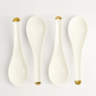 TOKYO DESIGN STUDIO - Nippon White Gold Rim Spoon Set 4pcs 13.8x4.8cm 1/24