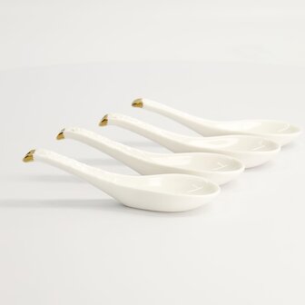 TOKYO DESIGN STUDIO - Nippon White Gold Rim Spoon Set 4pcs 13.8x4.8cm 1/24