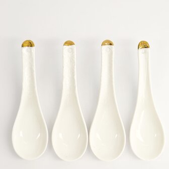 TOKYO DESIGN STUDIO - Nippon White Gold Rim Spoon Set 4pcs 13.8x4.8cm 1/24