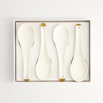 TOKYO DESIGN STUDIO - Nippon White Gold Rim Spoon Set 4pcs 13.8x4.8cm 1/24