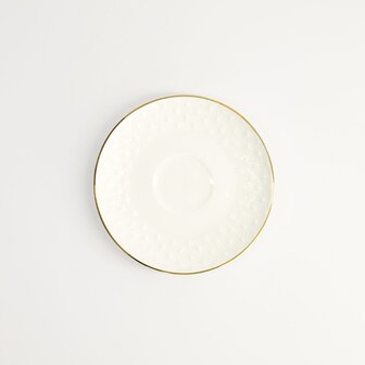 TOKYO DESIGN STUDIO - Nippon White Gold Rim Saucer 12.1x1.9cm (For Round Cup Star 100ml) 16943 6/72