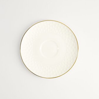 TOKYO DESIGN STUDIO - Nippon White Gold Rim Saucer 15.8x2cm (For Round Cup Star 250ml) 16959 6/36