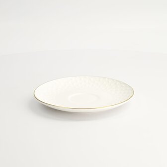 TOKYO DESIGN STUDIO - Nippon White Gold Rim Saucer 15.8x2cm (For Round Cup Star 250ml) 16959 6/36