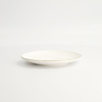 TOKYO DESIGN STUDIO - Nippon White Gold Rim Saucer 15.8x2cm (For Round Cup Star 250ml) 16959 6/36