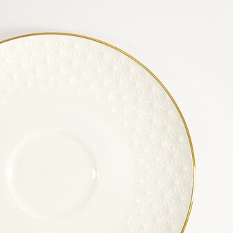 TOKYO DESIGN STUDIO - Nippon White Gold Rim Saucer 15.8x2cm (For Round Cup Star 250ml) 16959 6/36