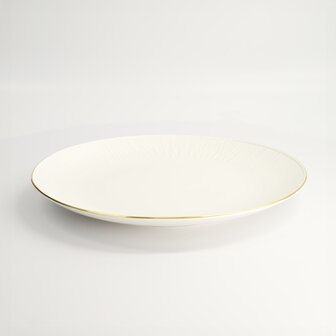 TOKYO DESIGN STUDIO - Nippon White Gold Rim Coupe Plate 28.5cm Lines 3/18