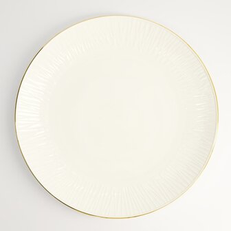 TOKYO DESIGN STUDIO - Nippon White Gold Rim Coupe Plate 28.5cm Lines 3/18
