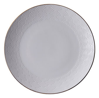 TOKYO DESIGN STUDIO - Porseleinen Bord met Golven &ndash; Nippon White &ndash; 28.5cm