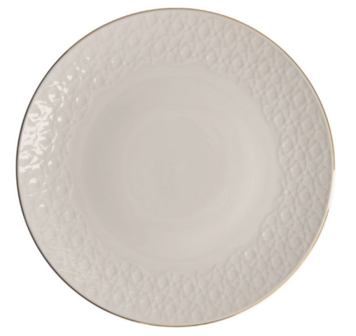 TOKYO DESIGN STUDIO - Nippon White Gold Rim Coupe Plate 25.5cm Stripe 6/48