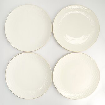 TOKYO DESIGN STUDIO - Nippon White Gold Rim Coupe Plate Set 4pcs 25.5cm 1/6