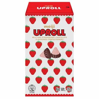 MEIJI  Melk &amp; Aardbei Chocolade Uproll