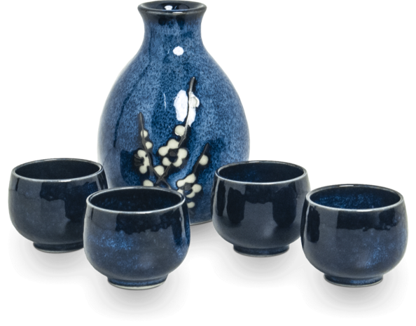 SAKE SET HANA BLAUW 5PCS