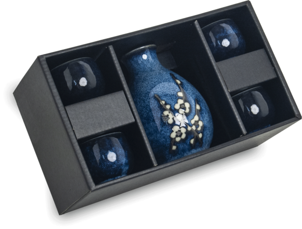 EDO JAPAN - SAKE SET HANA BLAUW 5PCS