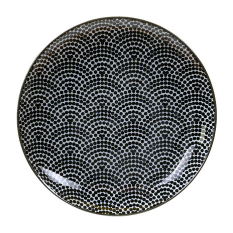 TOKYO DESIGN STUDIO-  NIPPON BLACK PLATE 16X2CM DOTS 