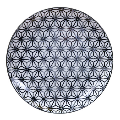 TOKYO DESIGN STUDIO-  NIPPON BLACK PLATE PLATE 20.6X2.2CM STAR