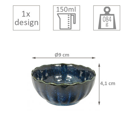 TOKYO DESIGN STUDIO - COBALT BLUE 9X4.1CM 150ML MINI BOWL