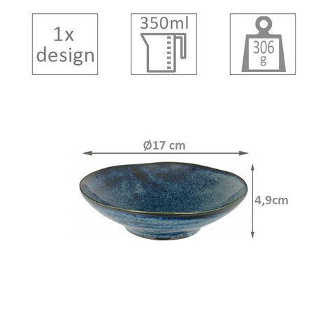 TOKYO DESIGN STUDIO - COBALT BLUE SHALLOW DISH 17X4.9CM