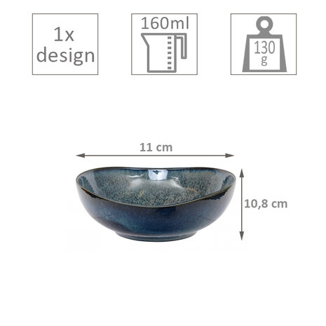 TOKYO DESIGN STUDIO- COBALT BLUE- OVAL BOWL 11X10,8X4CM 160ML