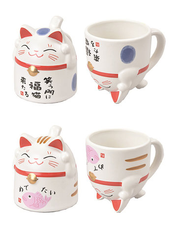 TOKYO DESIGN STUDIO - KAWAII LUCKY CAT MUG BLUE 8,5X9,8CM 350ML