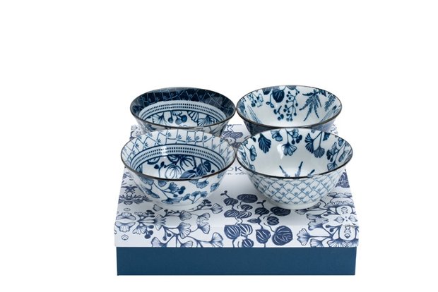 TOKYO DESIGN STUDIO - FLORA JAPONICA TAYO BOWL SET 4PCS 15.5X7CM 500ML