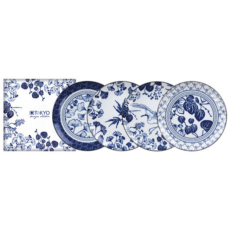 TOKYO DESIGN STUDIO- FLORA JAPONICA - PLATE 25.7X3CM 4PCS GIFTBOX TN-8044