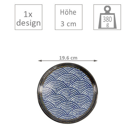 TOKYO DESIGN STUDIO - AISAI SEIGAIHA PLATE 19,6X3CM