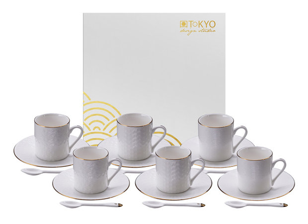 TOKYO DESIGN STUDIO - NIPPON WHITE GOLD RIM ESPRESSO SET 18pcs