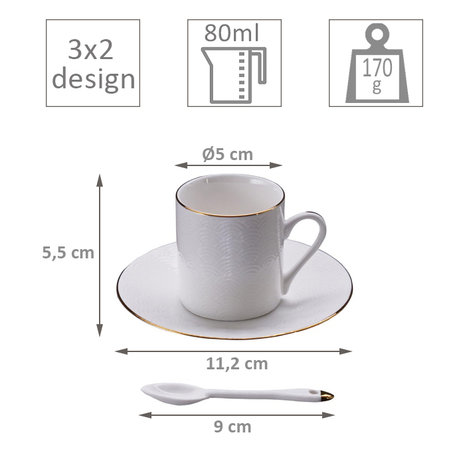 TOKYO DESIGN STUDIO - NIPPON WHITE GOLD RIM ESPRESSO SET 18pcs