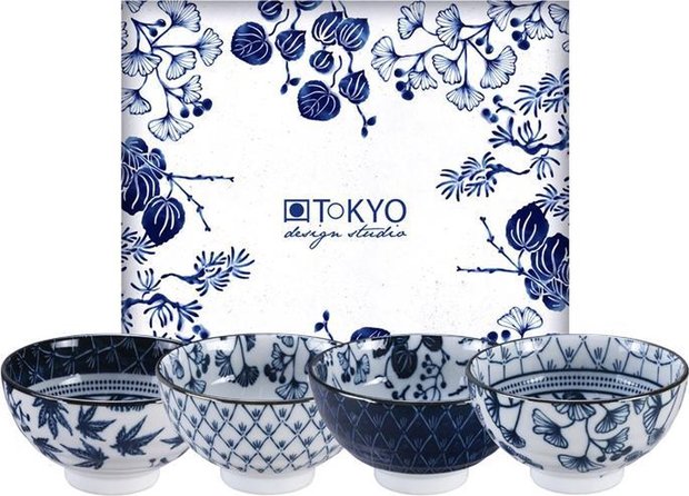 TOKYO DESIGN STUDIO - FLORA JAPONICA RICE BOWL GIFTBOX 4pcs 12x6.3cm 300ml