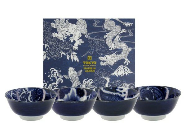 TOKYO DESIGN STUDIO- JAPONISM TAYO BOWL SET4 14.7X6.9CM 550ML