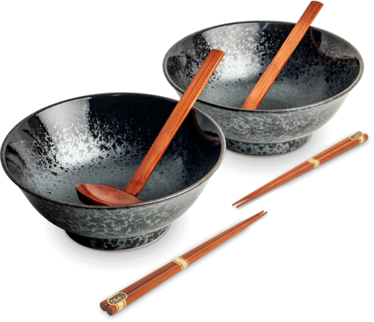 EDO JAPAN - KOGE RAMEN BOWL SET/6 2PERS O/22CM|H9CM