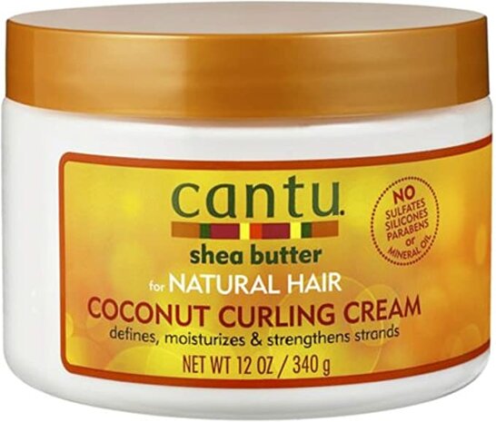 Cantu Coconut Curling Cream 12oz met sulfaatvrije shampoo & conditioner 12oz & sheaboter hydraterende krulactivatorcrème 12oz