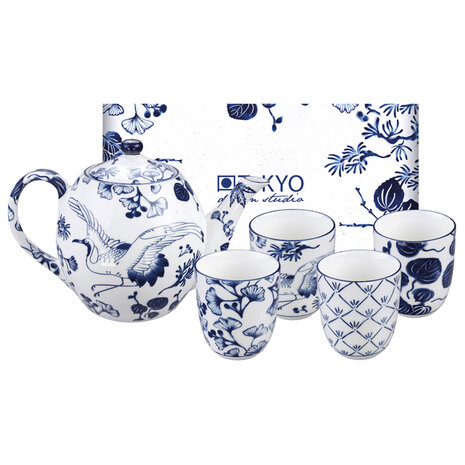 TOKYO DESIGN STUDIO - FLORA JAPONICA TEA GIFTSET 1300 ML WITH 4 CUPS 170 ML 