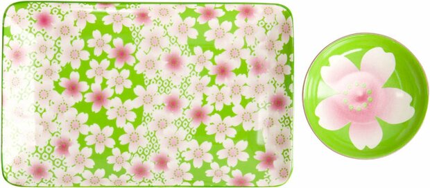 Tokyo Design Studio - Kawaii - Bloemen - Sushi Set - 6-delig - 2 Persoons